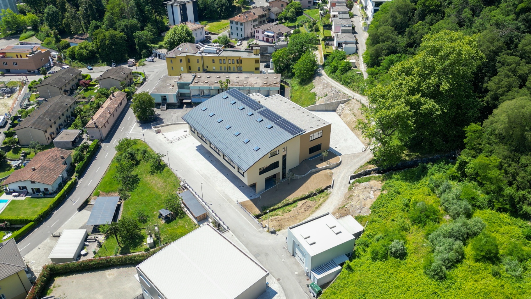 Aerial view from near the property and the access roads